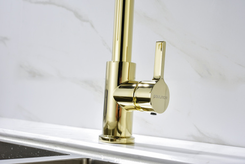 Смеситель для кухни Paulmark HALT Ha214021-G на мойку золото - фото 3